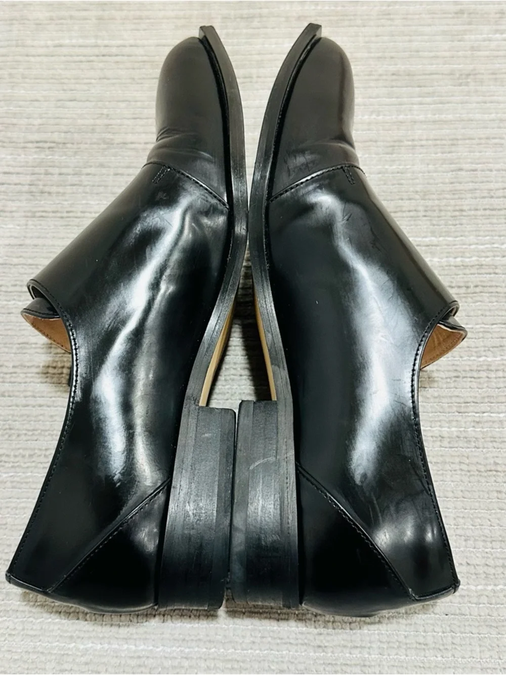 Suecomma Bonnie Black‎ Leather Double Monk Strap Flats Shoes - Size 6